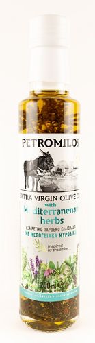 PETROMILOS Extra Natives Olivenöl mit mediteranen Gewürzen 250ml