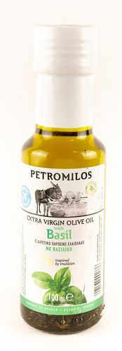 PETROMILOS Extra Natives Olivenöl mit Basilikum 100ml