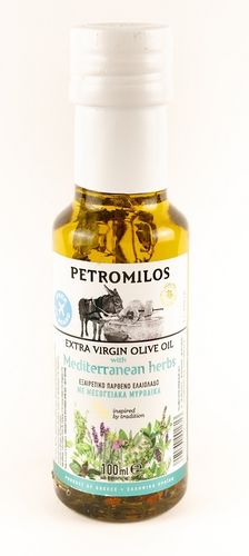 PETROMILOS Extra Natives Olivenöl mit mediteranen Gewürzen 100ml